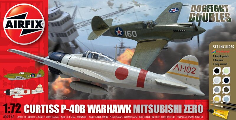 модель САМОЛЕТЫ DOGFIGHT DBL P40/ZERO 1/72